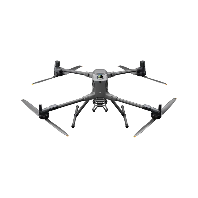 DJI Matrice 400 aircraft included in the box, shown front view with landing gear and folding arms.